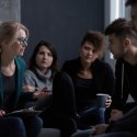 Female counselor leading a support group